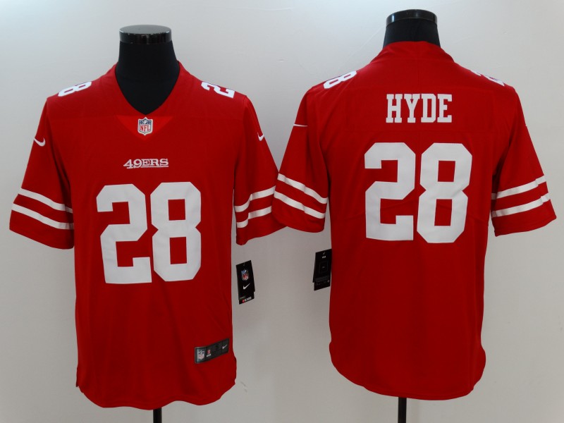 Men's San Francisco 49ers Carlos Hyde #28 Red Jersey Men's San Francisco 49ers Carlos Hyde #28 Red Jersey
